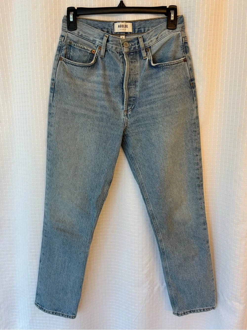 AGOLDE Riley High Rise Straight Crop Jeans in Dimension size 25